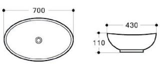 Раковина Art&Max 70см белый AM2370